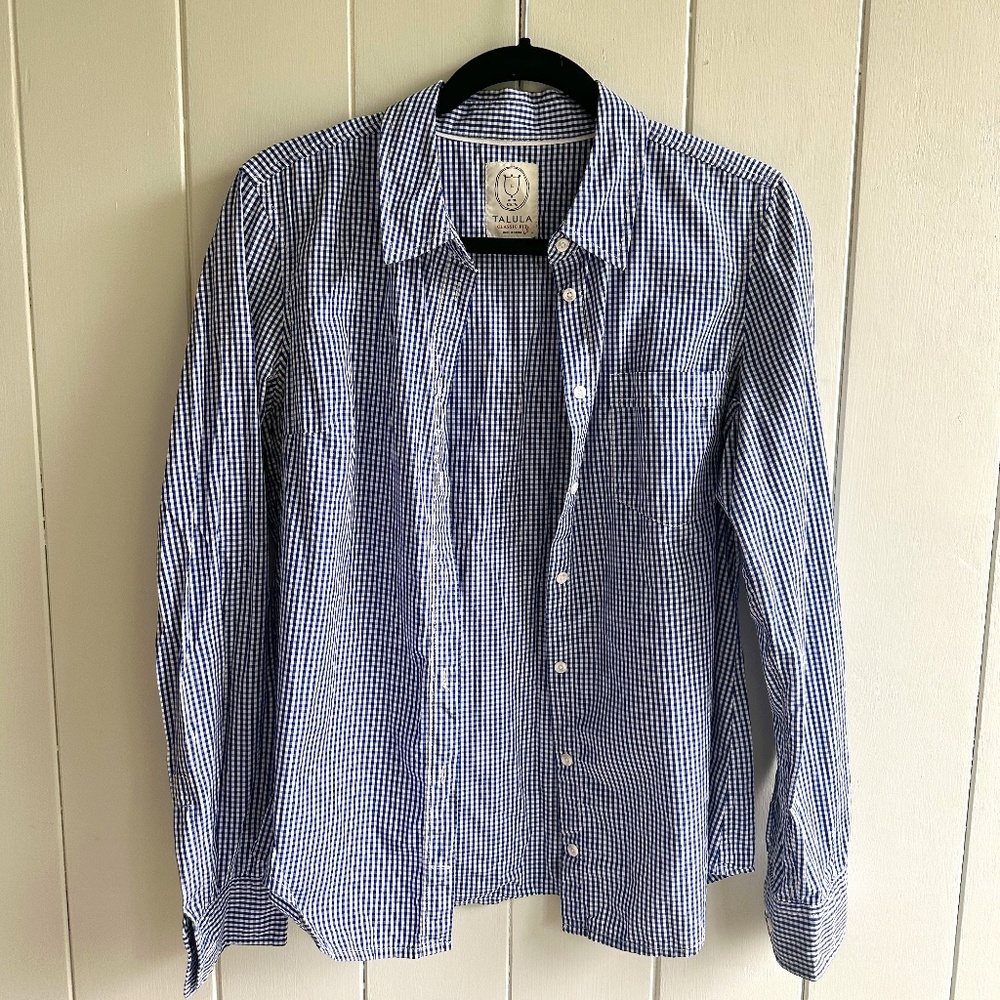 Talula, Aritzia, checkered button down shirt, L